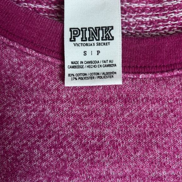 5/$25 PINK Victoria’s Secret pink and white crewneck sweatshirt size small - Picture 3 of 6